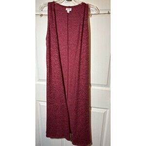 LuLaRoe Women's Size Medium Sleeveless Duster Long Vest Side Slits Cardigan